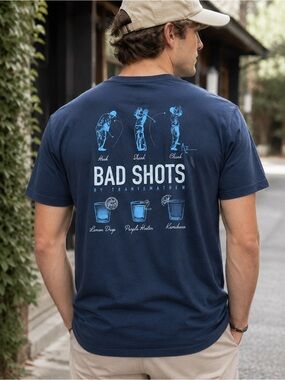 Travis Mathew Bad Shots Graphic Tee in Navy
